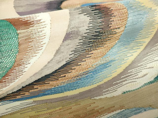 平和屋着物●太鼓柄袋帯　すくい織　流水文　正絹　逸品　未使用　DAAU5878ps 平和屋着物○太鼓柄袋帯 すくい織 流水文 正絹 逸品 未使用 DAAU5878ps