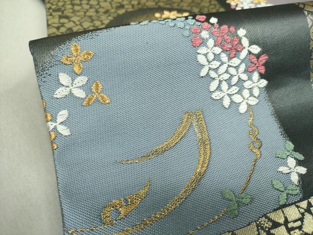 平和屋着物○六通柄袋帯 唐織 透花玉映 金糸 やまと誂