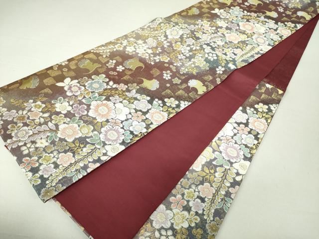 平和屋着物○六通柄袋帯 辻が花 銀杏 金銀糸 引箔 やまと誂製