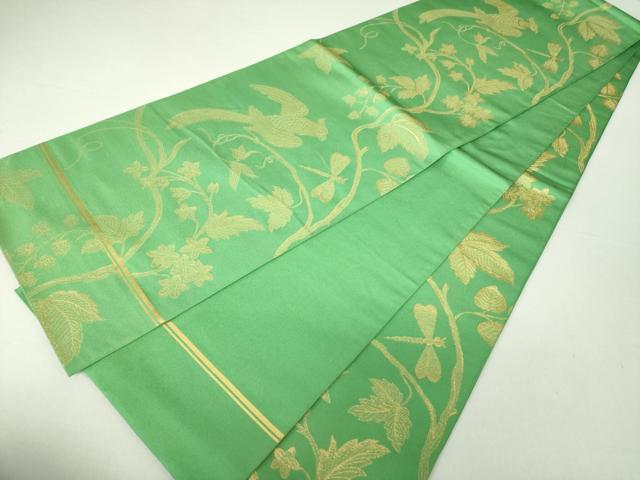 平和屋着物○織物一筋名門 織悦 全通柄 本袋帯 花鳥文