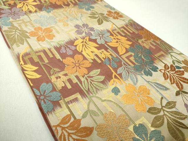 平和屋着物●六通柄　本袋帯　唐織　枝垂れ桜　金糸　正絹　逸品　DAAU5900ps 平和屋着物○六通柄 本袋帯 唐織 枝垂れ桜 金糸 正絹 逸品 DAAU5900ps