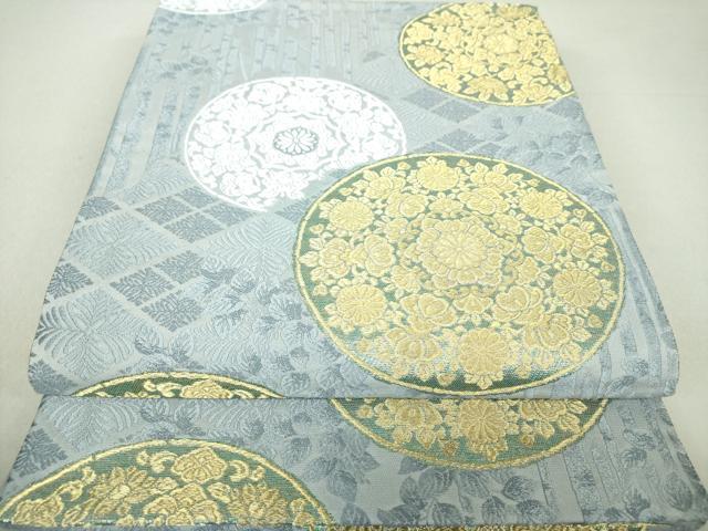 平和屋着物●六通柄袋帯　唐織　白樺天平華文　金糸　正絹　逸品　DAAU5911ps