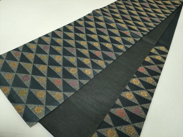 平和屋着物●六通柄袋帯　唐織　鱗花文　金糸　正絹　逸品　DAAU5922ps 平和屋着物○六通柄袋帯 唐織 鱗花文 金糸 正絹 逸品 DAAU5922ps