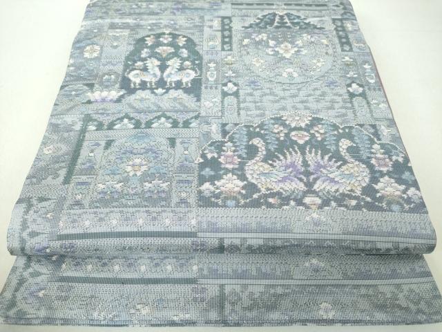 平和屋着物●創作　本場大島紬　全通柄袋帯　鳥獣花文　正絹　逸品　DAAU5929ps