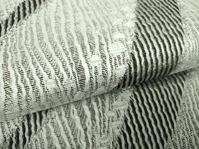 平和屋着物○両面 六通柄袋帯 本泥染 霞文 銀糸 やまと誂製 正絹 逸品