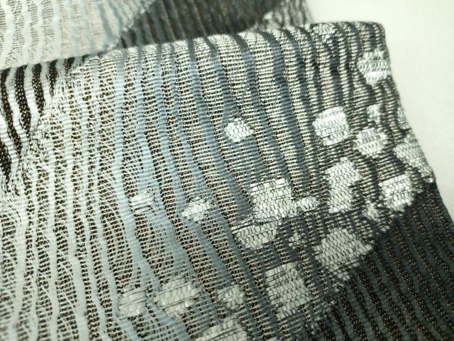 平和屋着物●両面　六通柄袋帯　本泥染　霞文　銀糸　やまと誂製　正絹　逸品　DAAU5930ps 平和屋着物○両面 六通柄袋帯 本泥染 霞文 銀糸 やまと誂製 正絹 逸品