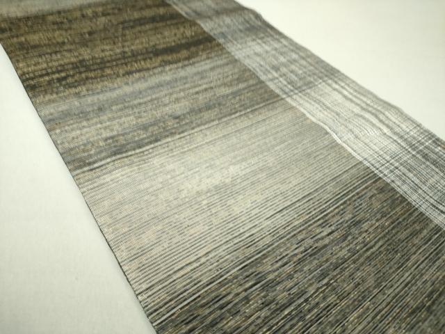 平和屋着物○両面 六通柄袋帯 本泥染 霞文 銀糸 やまと誂製 正絹 逸品