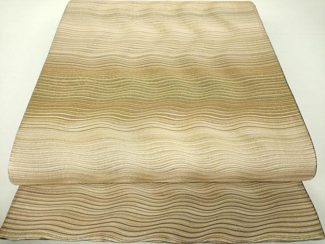 平和屋着物●全通柄袋帯　波霞　金糸　正絹　逸品　DAAU5935ps