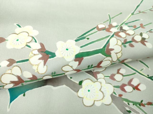 平和屋着物○塩瀬 九寸名古屋帯 枝梅 金彩 正絹 逸品 DAAU5942ps