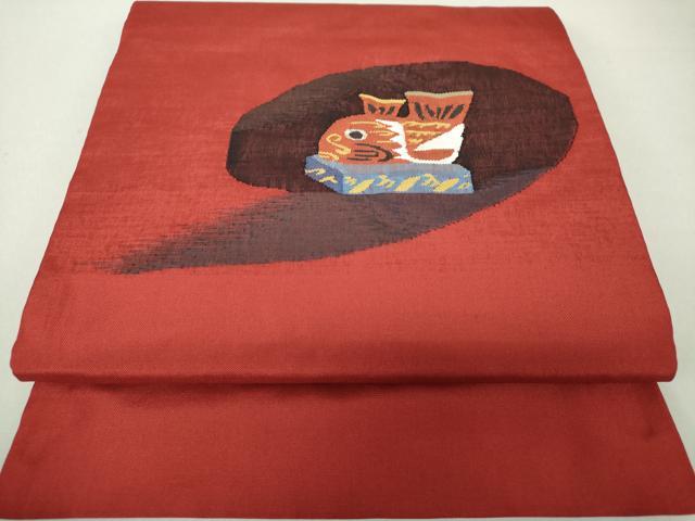 平和屋着物●九寸開き名古屋帯　玩具文様　正絹　逸品　DAAU5947ps