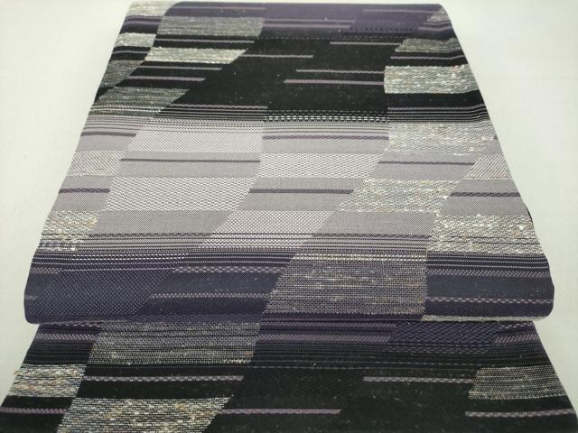 平和屋着物●全通柄袋帯　ぜんまい紬　変わり間道　正絹　逸品　DAAU5972ps