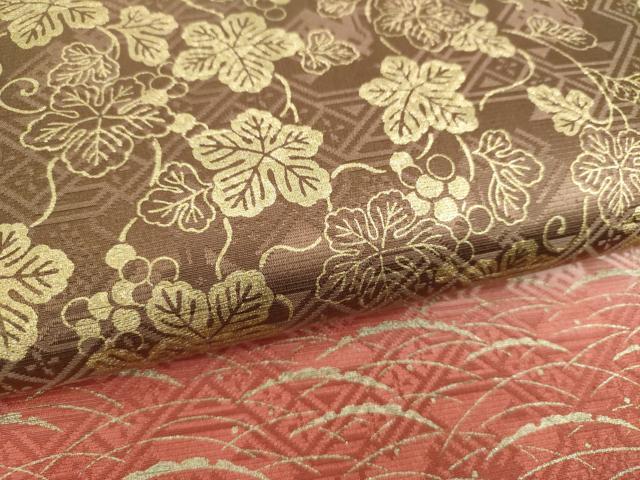 平和屋着物○善之助 着物ブランド 一期一会 両面 全通柄袋帯 葡萄蔦の