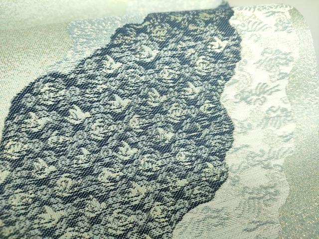 平和屋着物○六通柄袋帯 灰汁発酵建本藍染 道長花鳥文