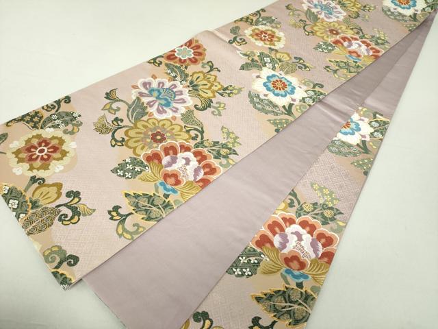 平和屋着物●六通柄袋帯　唐織　更紗花文　金糸　正絹　逸品　DAAU5980ps 平和屋着物○六通柄袋帯 唐織 更紗花文 金糸 正絹 逸品 DAAU5980ps