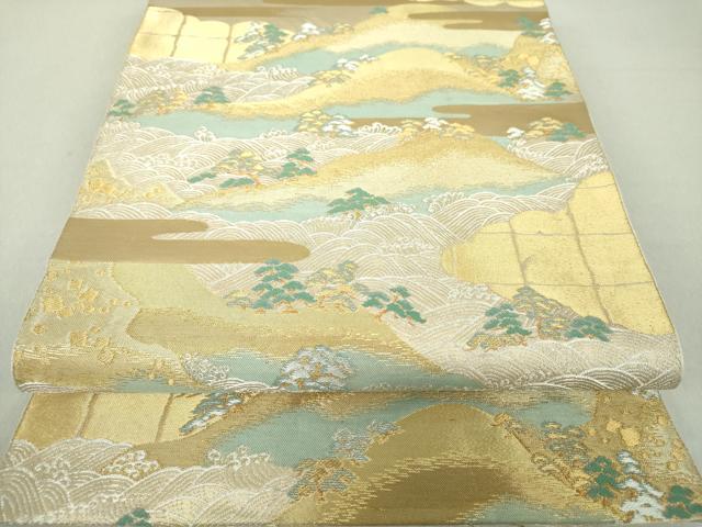 平和屋着物●西陣　川島織物　六通柄　本袋帯　浜松文　金銀糸　正絹　逸品　DAAU5985ps