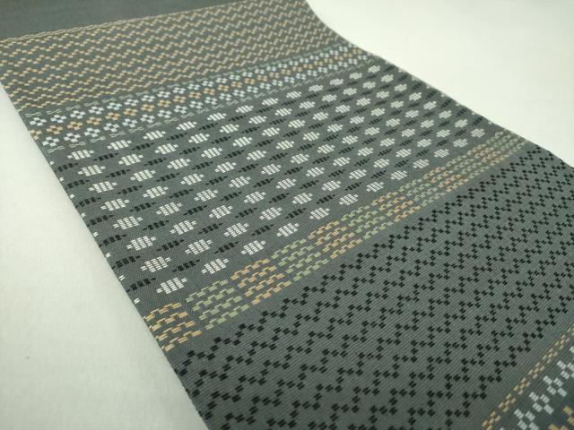 平和屋着物○六通柄袋帯 花織 横段文 正絹 逸品 DAAU5997ps