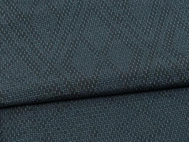 平和屋着物▽本塩沢　単衣　110亀甲　菱文　正絹　逸品　DAAU6371sf_4