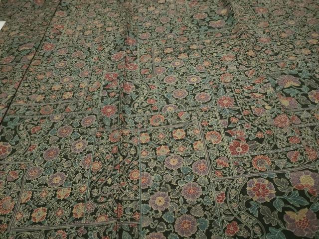 平和屋着物▽小紋　単衣　更紗花文　洗える着物　DAAU6376sf