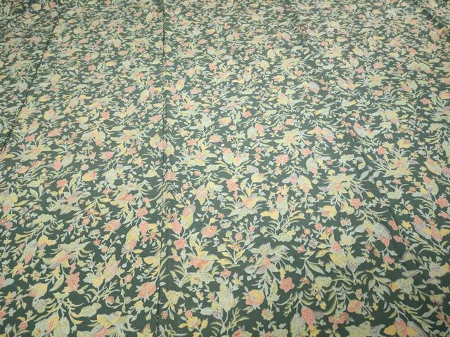 平和屋着物▽小紋　単衣　草花文　洗える着物　DAAU6384sf