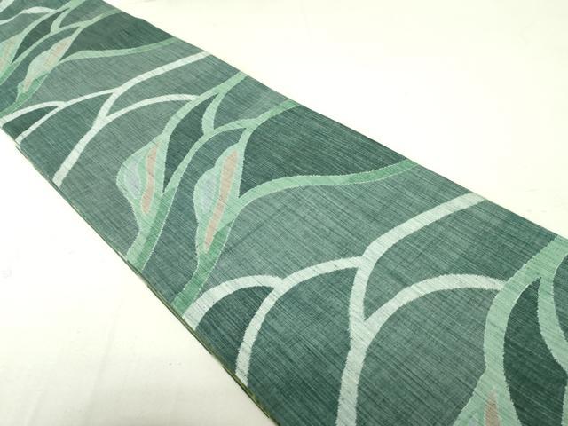 平和屋着物○両面 全通柄袋帯 結城紬 抽象文様 結織苑扱い