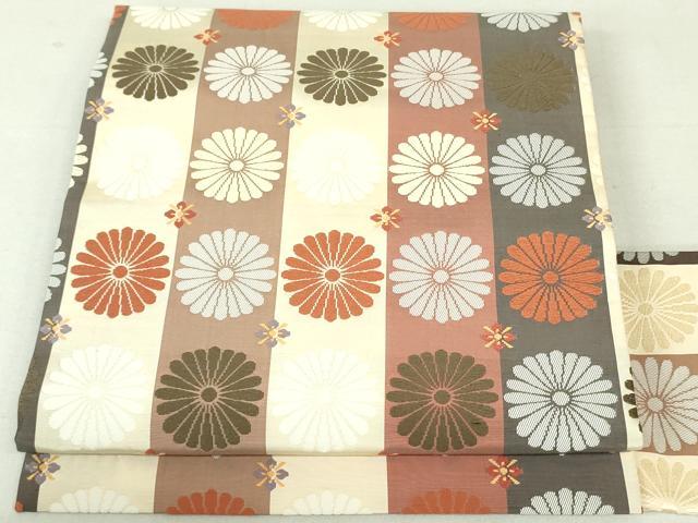 平和屋着物●九寸名古屋帯　唐織　花間道　ますいわ屋扱い　正絹　逸品　DAAU6620ob