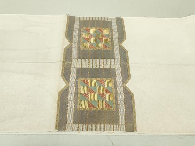 平和屋着物○京の名門 じゅらく謹製 八寸名古屋帯 幾何学横