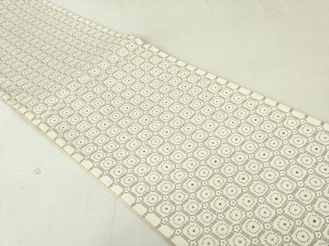 平和屋着物○六通柄袋帯 格子花文 正絹 逸品 DAAU6622ob