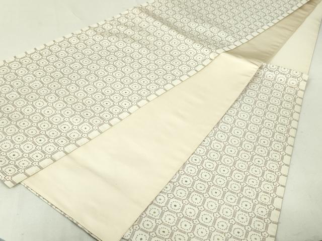 平和屋着物○六通柄袋帯 格子花文 正絹 逸品 DAAU6622ob