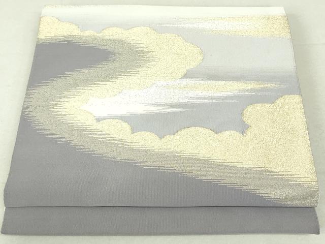 平和屋着物●名門　浅田綴　爪掻き本綴れ　八寸名古屋帯　原始かすみ　金銀糸　正絹　逸品　DAAU6637ob