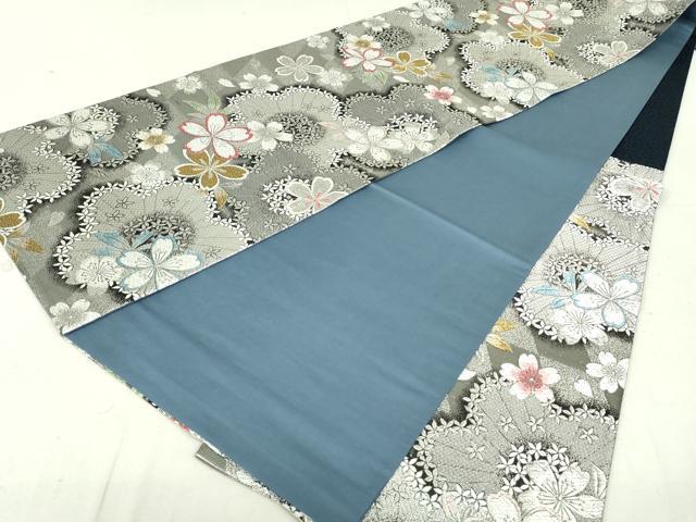 平和屋着物●六通柄袋帯　舞桜文　金銀糸　正絹　逸品　DAAU6655ob 平和屋着物○六通柄袋帯 舞桜文 金銀糸 正絹 逸品 DAAU6655ob
