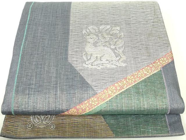 平和屋着物●京の名門　じゅらく謹製　六通柄袋帯　名物裂　金銀糸　正絹　逸品　DAAU6668ob