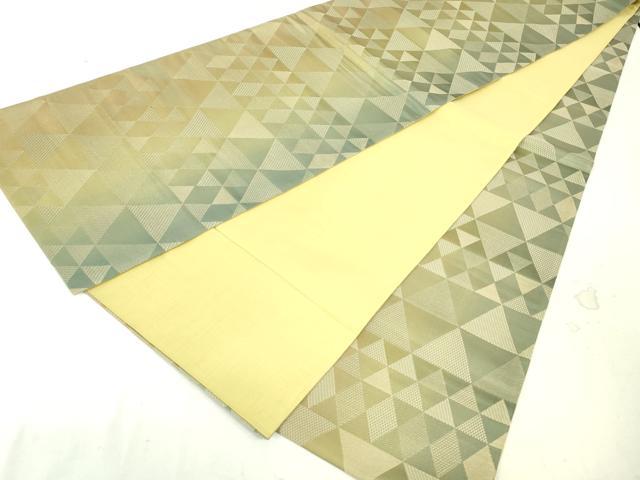 平和屋着物●全通柄袋帯　幾何学横段文　正絹　逸品　DAAU6675ob 平和屋着物○全通柄袋帯 幾何学横段文 正絹 逸品 DAAU6675ob