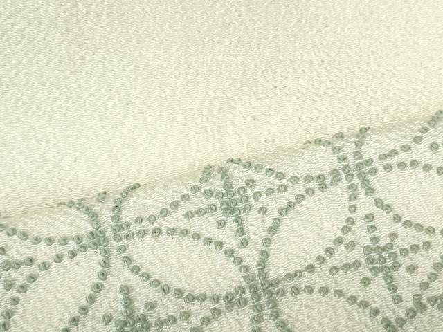 平和屋着物●中国三大刺繍　相良刺繍　総刺繍　九寸名古屋帯　雲取り麻の葉七宝文　生成り色　鬼しぼ縮緬　正絹　逸品　DAAU6677ob 平和屋着物○中国三大刺繍 相良刺繍 総刺繍 九寸名古屋帯 雲取り麻の葉