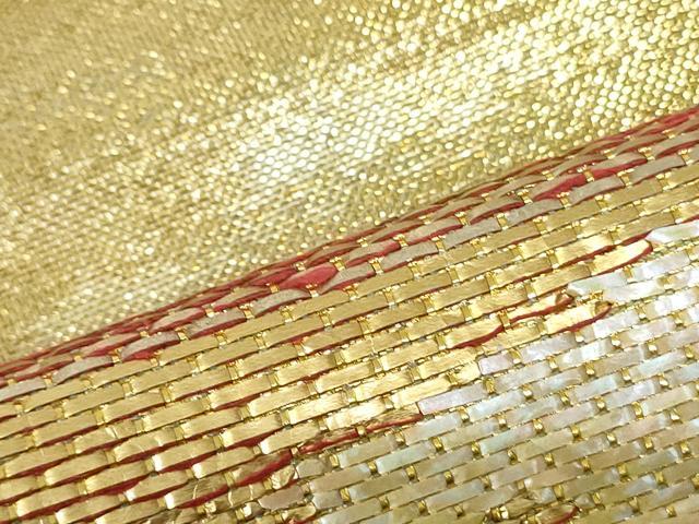 平和屋着物○西陣図案家 徳田義三 両面 太鼓柄袋帯 霞文