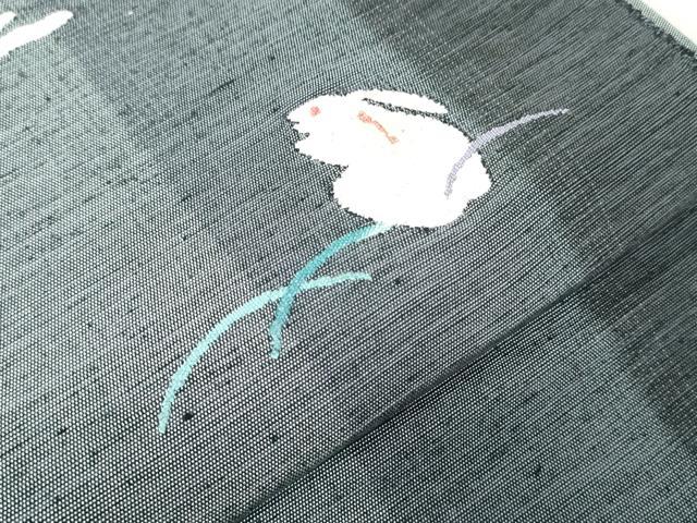 平和屋着物○つけ帯 紬地 月 兎 正絹 逸品 未使用 DAAU6693ob