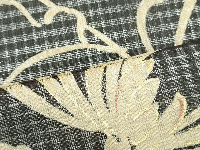 平和屋着物▽つけ帯　スリーシーズン　春夏秋　枝花文　銀通し地　正絹　逸品　未使用　DAAU6697ob_3