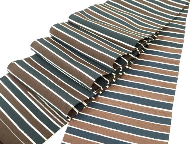 平和屋着物●爪掻き本綴れ　半幅帯　横段文　正絹　逸品　DAAU6713ob