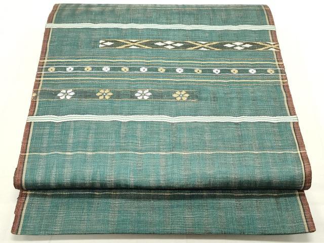 平和屋着物▽太鼓柄袋帯　スリーシーズン　春夏秋　櫛織　花間道　金銀糸　正絹　逸品　DAAU6781ob