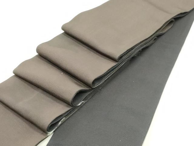 平和屋着物●本場筑前博多織　男性　両面　角帯　濡羽色　涅色　正絹　逸品　DAAU6793ob 平和屋着物○本場筑前博多織 男性 両面 角帯 濡羽色 涅色 正絹