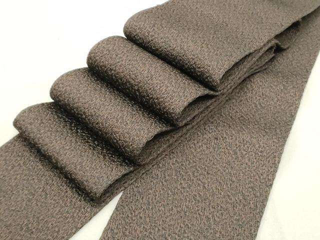 平和屋着物●男性　角帯　霞文　赤墨色　正絹　逸品　未使用　DAAU6800ob