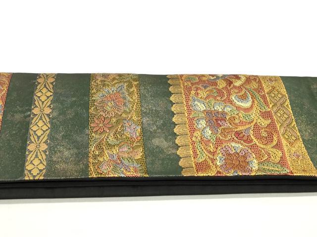 平和屋着物○つけ帯 唐織 更紗花唐草横段文 正絹 逸品 DAAU6822ob