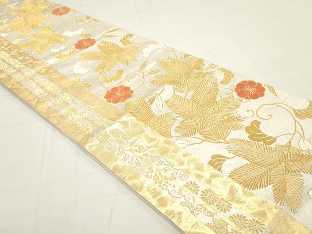 平和屋着物○六通柄袋帯 唐織 御園 献上梅若松文 金銀糸 引箔 正絹