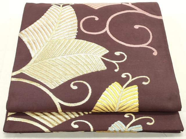 平和屋着物●六通柄袋帯　唐織　唐草松葉文　金銀糸　正絹　逸品　DAAU6827ob