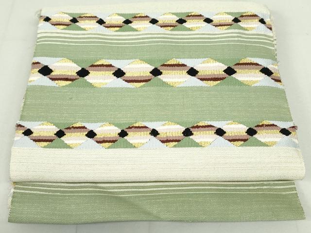 平和屋着物●綴れ　八寸名古屋帯　菱間道　金糸　正絹　逸品　DAAU6838ob