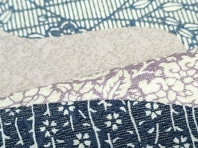 平和屋着物○東京染伝統工芸士 金田昇 両面 太鼓柄袋帯 流水