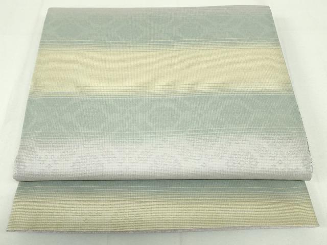 平和屋着物○東京染伝統工芸士 金田昇 両面 太鼓柄袋帯 流水