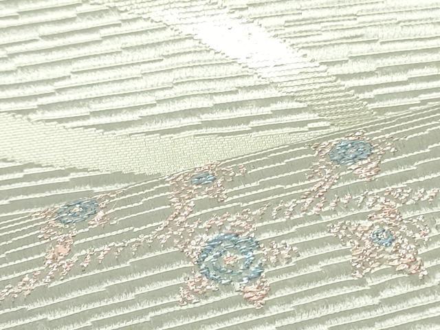 平和屋着物●本場筑前博多織　八寸名古屋帯　鳳凰草花文　銀糸　正絹　逸品　DAAU6934ob_3