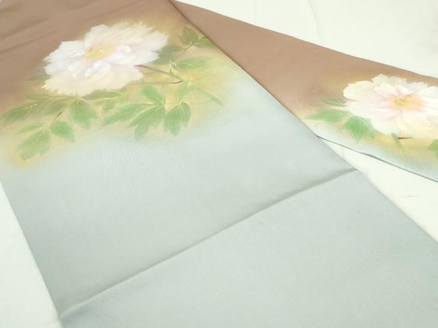 平和屋着物●九寸名古屋帯　手描き　草花文　金彩　正絹　逸品　DAAU6997ob 平和屋着物○九寸名古屋帯 手描き 草花文 金彩 正絹 逸品 DAAU6997ob