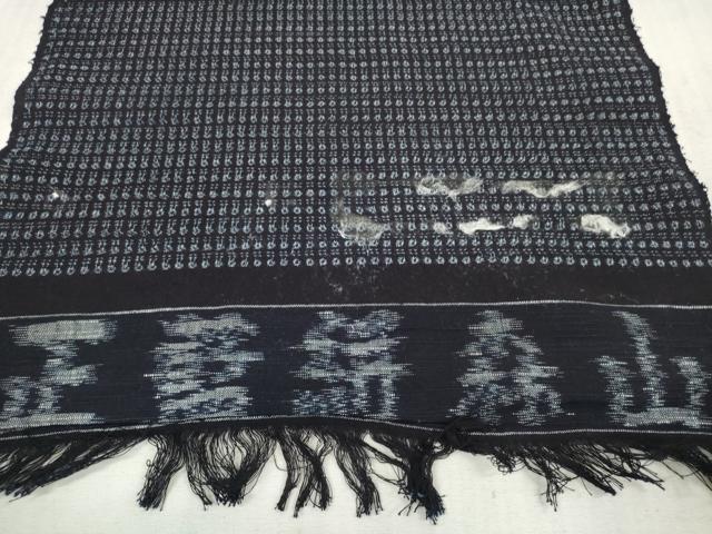 平和屋着物○久留米絣 綿 反物 着尺 森山虎雄作 幾何学文様 逸品