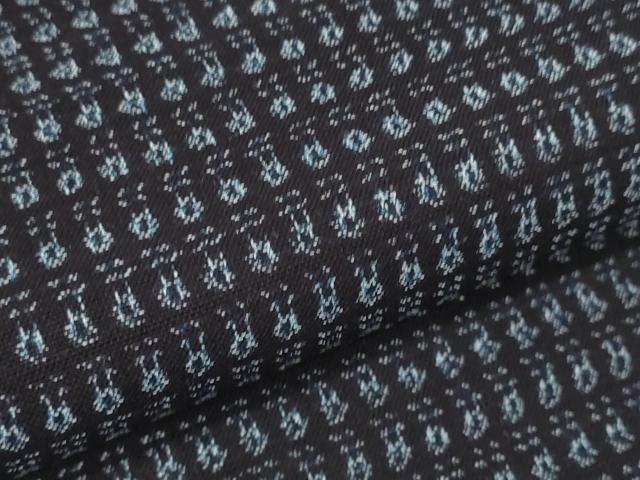 平和屋着物○久留米絣 綿 反物 着尺 森山虎雄作 幾何学文様 逸品